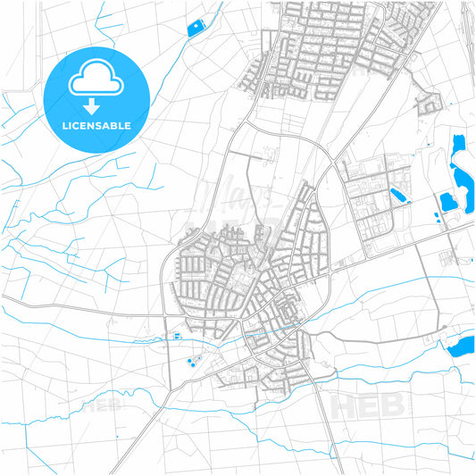 Morfelden-Walldorf, Hesse, Germany, city map with high quality roads.