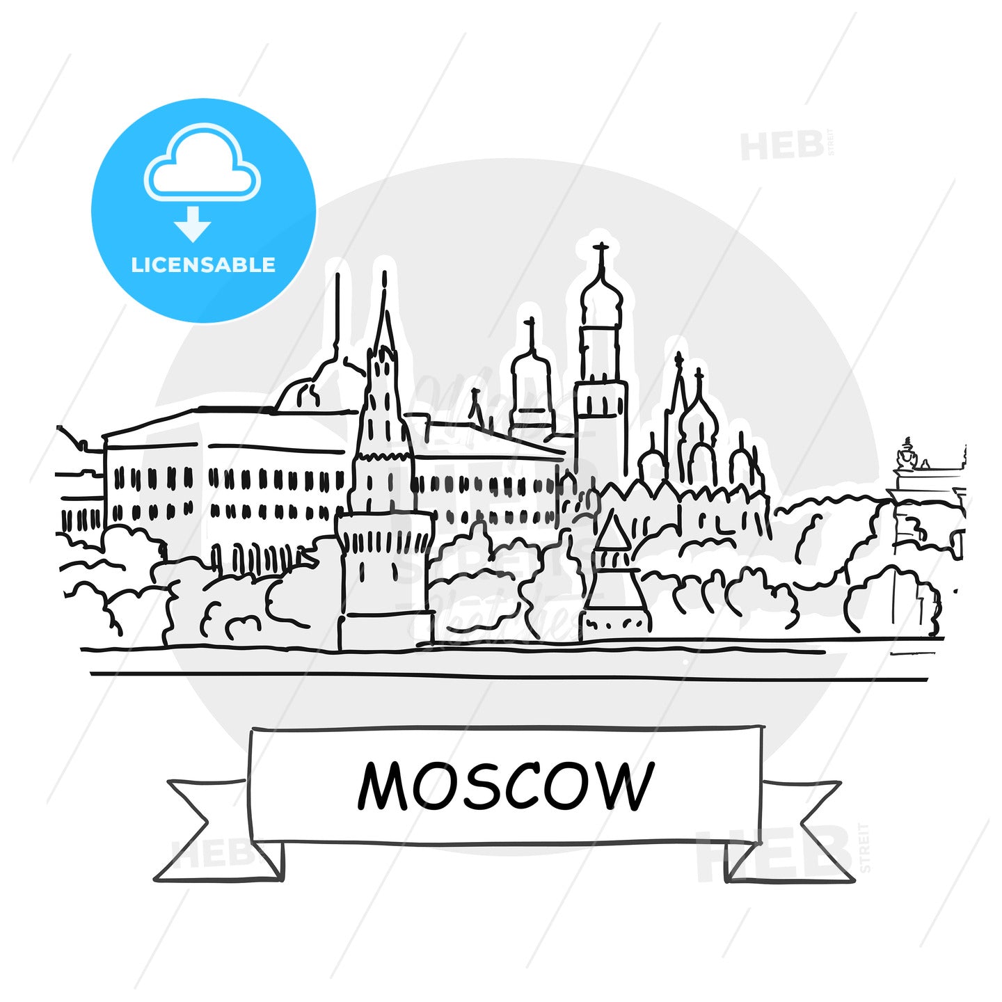 Moscow Cityscape Vector Sign – instant download