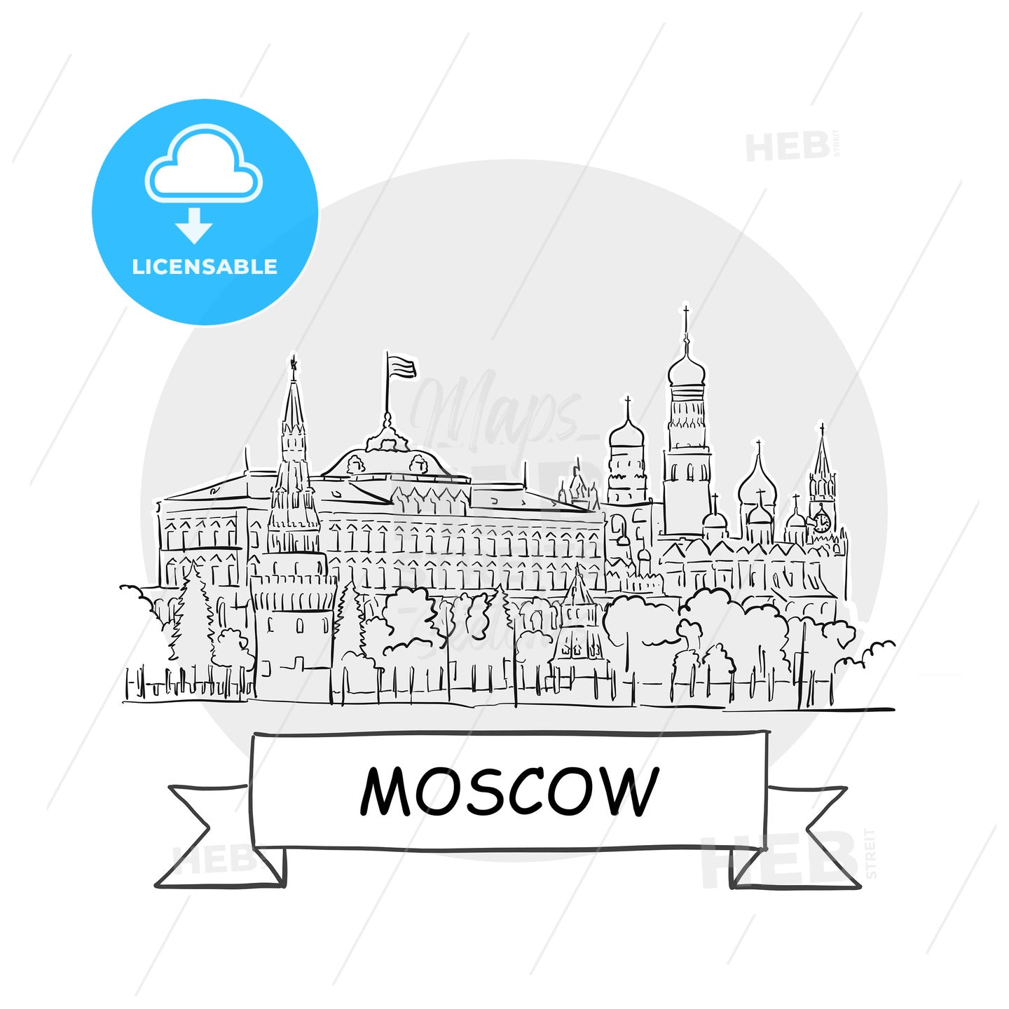 Moscow Cityscape Vector Sign – instant download