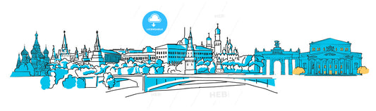 Moscow, Russia, Colored Panorama – instant download
