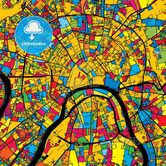 Moscow Russia Colorful Map