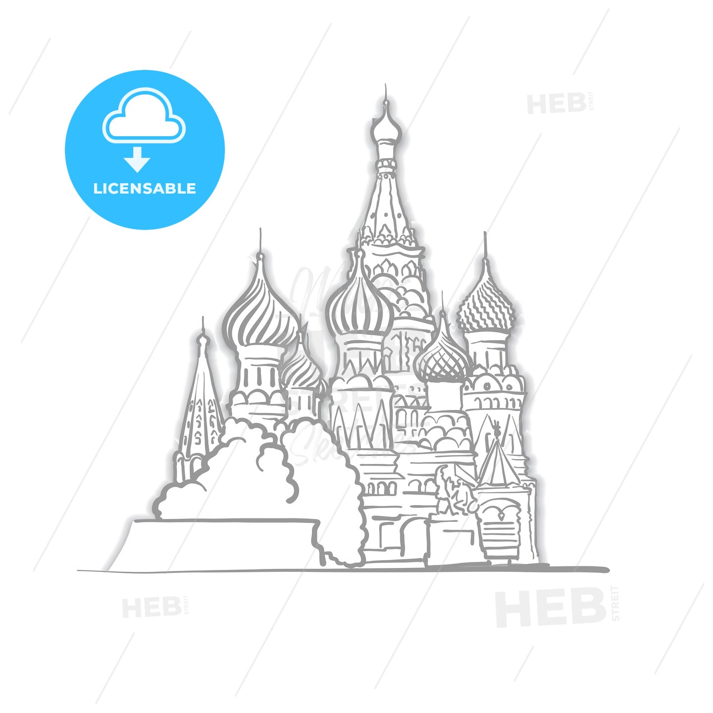Moscow Saint Basils Cathedral Sketch – instant download