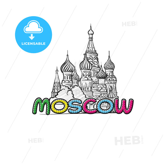Moscow beautiful sketched icon – instant download