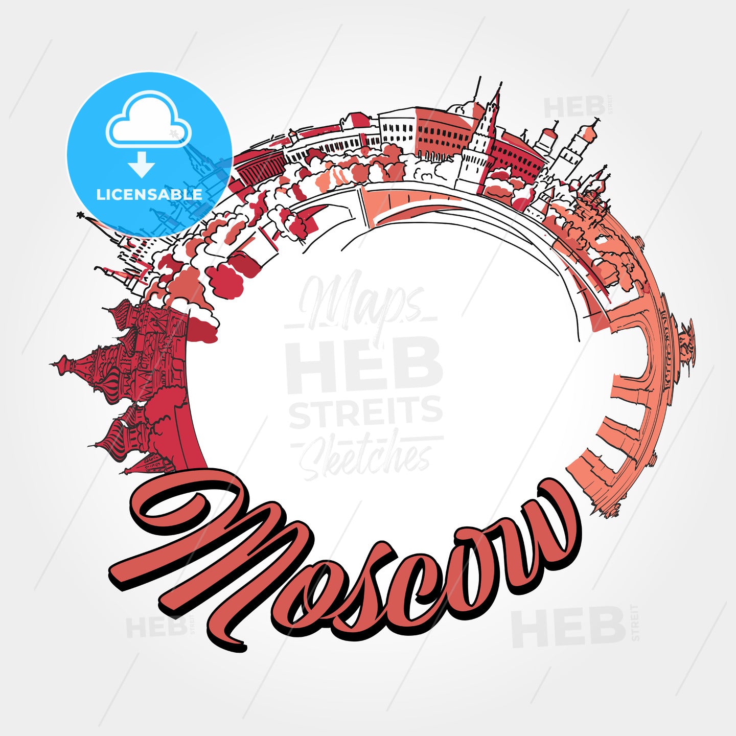 Moscow traveling potser artwork. – instant download