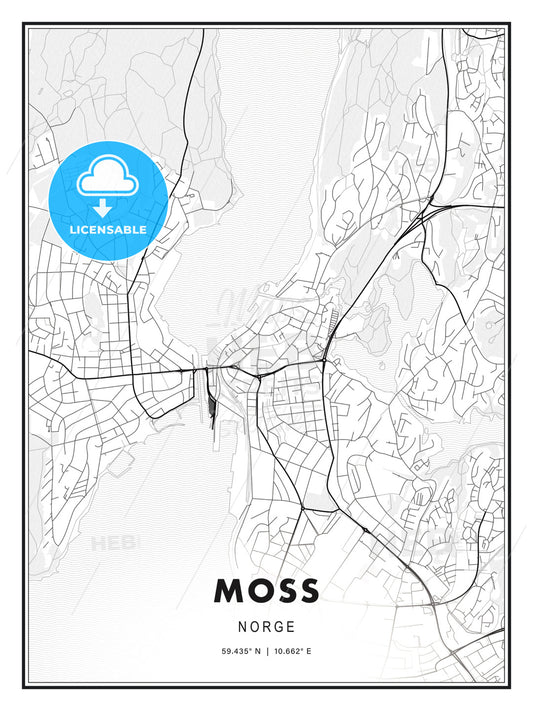 Moss, Norway, Modern Print Template in Various Formats - HEBSTREITS Sketches