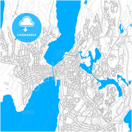 Moss, Østfold, Norway, city map with high quality roads.