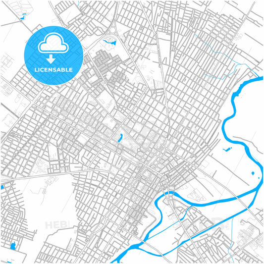 Mossoro, Brazil, city map with high quality roads.