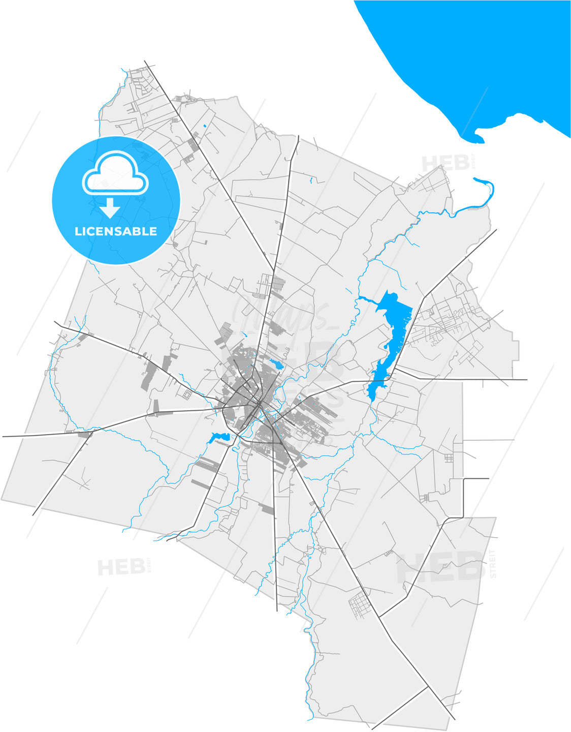 Mossoro, Brazil, high quality vector map