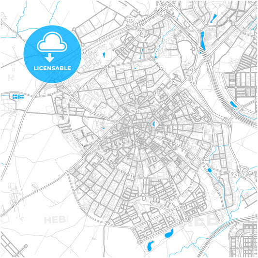 Móstoles, Madrid, Spain, city map with high quality roads.