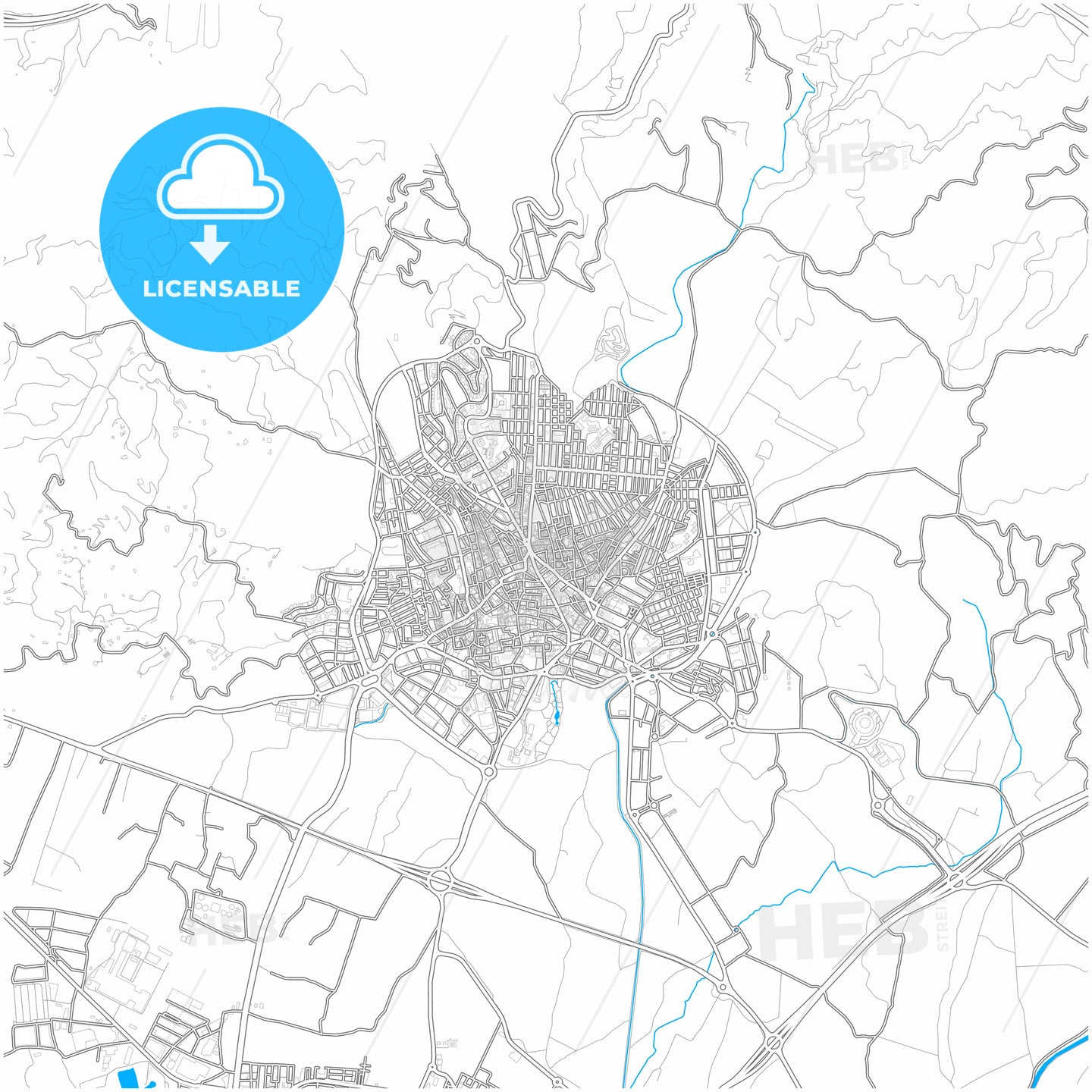 Motril, Granada, Spain, city map with high quality roads.