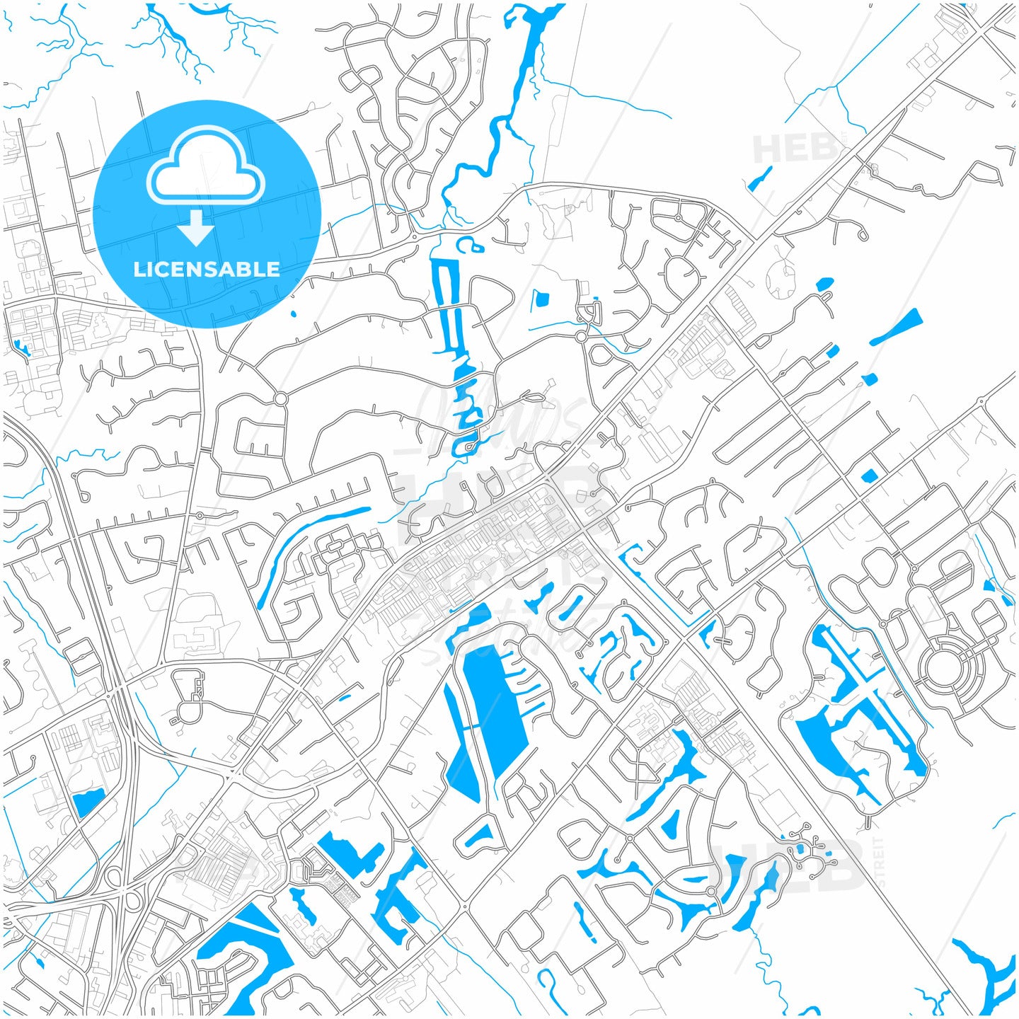 Mount Pleasant, South Carolina, United States, city map with high quality roads.