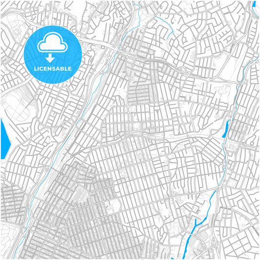 Mount Vernon, New York, United States, city map with high quality roads.