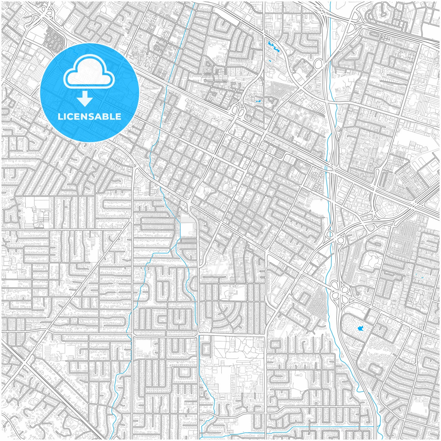 Mountain View, California, United States, city map with high quality roads.