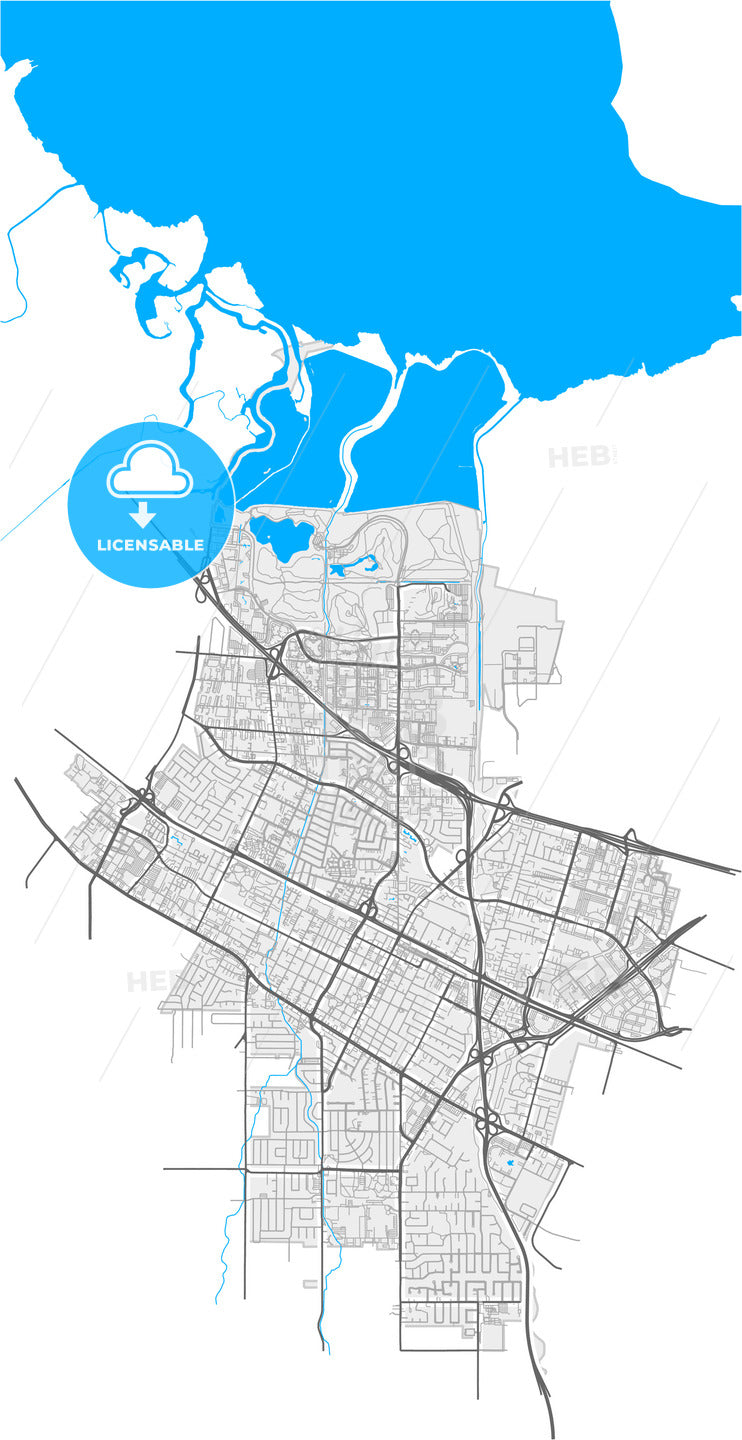 Mountain View, California, United States, high quality vector map