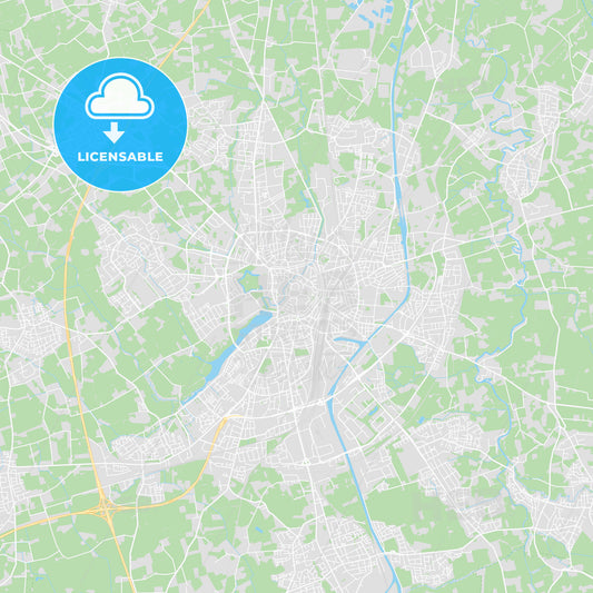 Munster, Germany printable street map