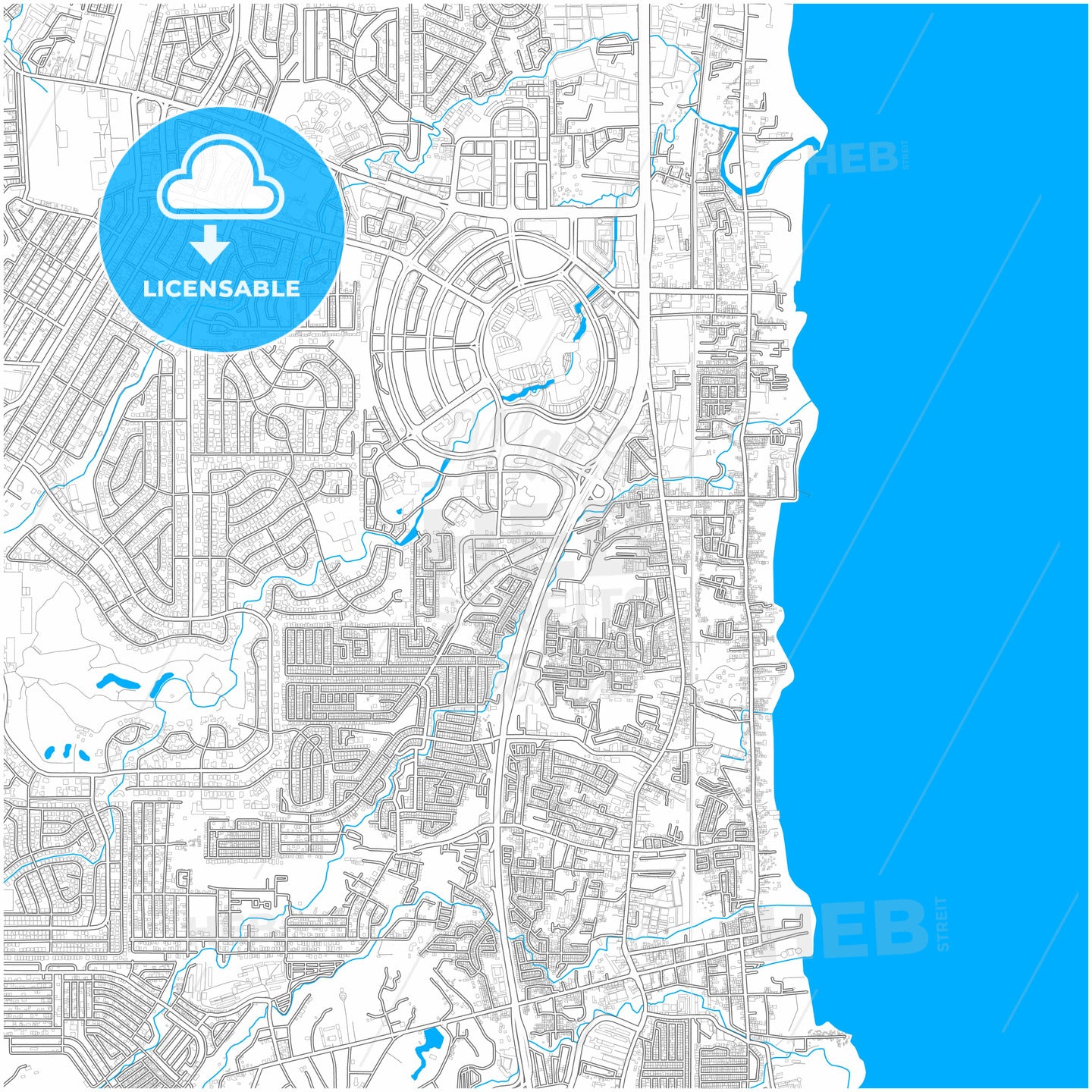 Muntinlupa, Philippines, city map with high quality roads.