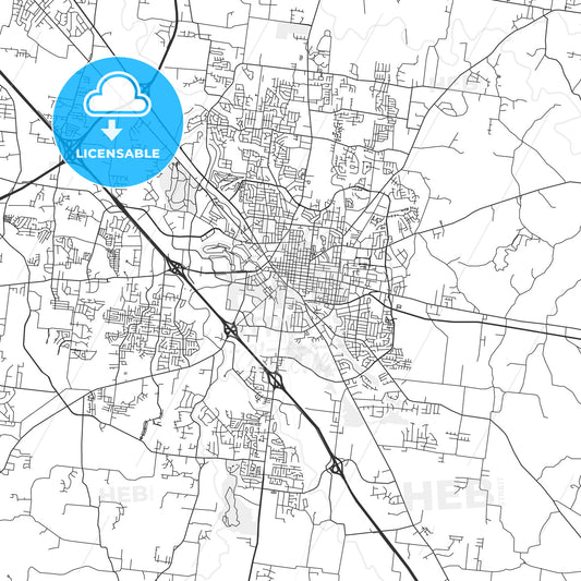 Murfreesboro, Tennessee - Area Map - Light