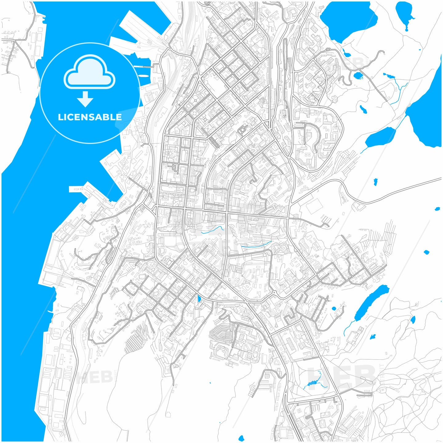 Murmansk, Murmansk Oblast, Russia, city map with high quality roads.