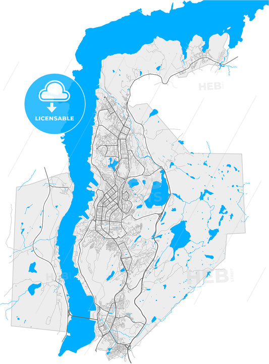 Murmansk, Murmansk Oblast, Russia, high quality vector map