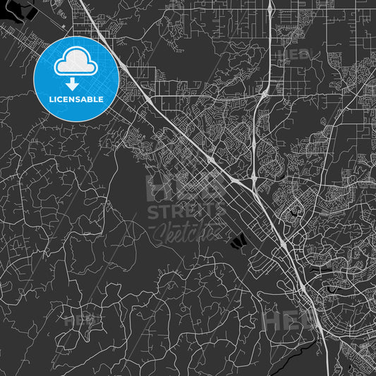 Murrieta, California - Area Map - Dark