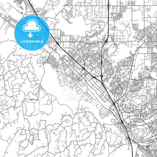 Murrieta, California - Area Map - Light