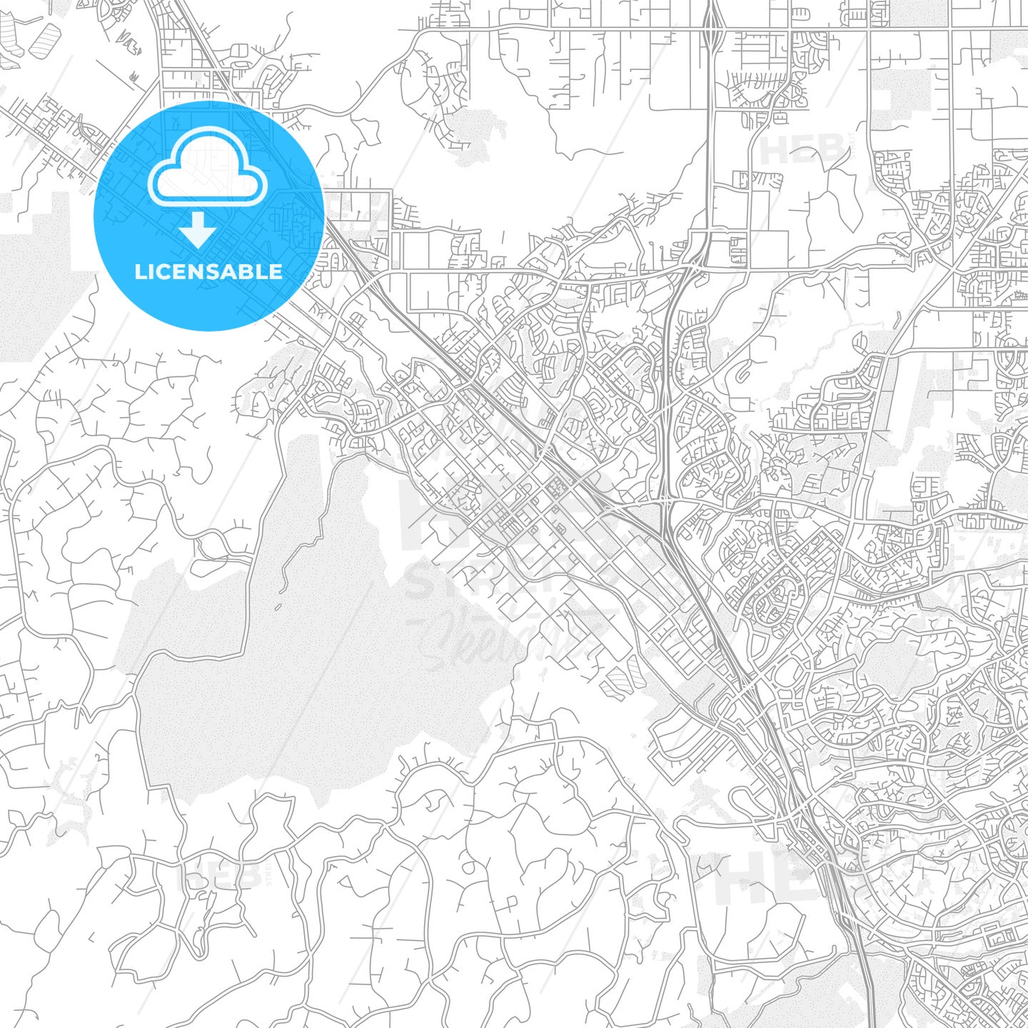Murrieta, California, USA, bright outlined vector map