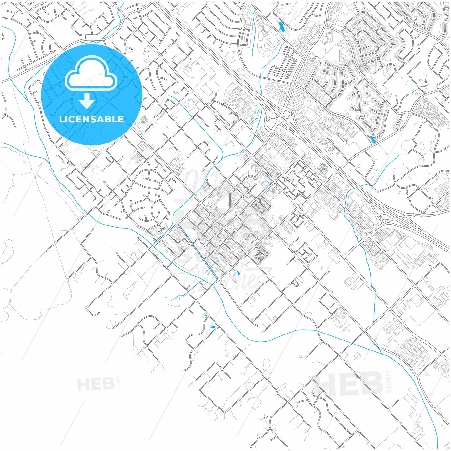 Murrieta, California, United States, city map with high quality roads.