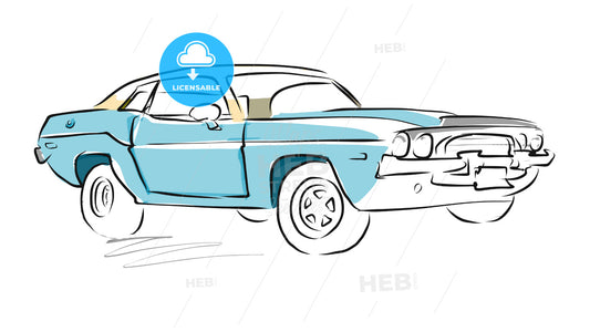 Muscle Car Sketch, Vector Drawing – instant download