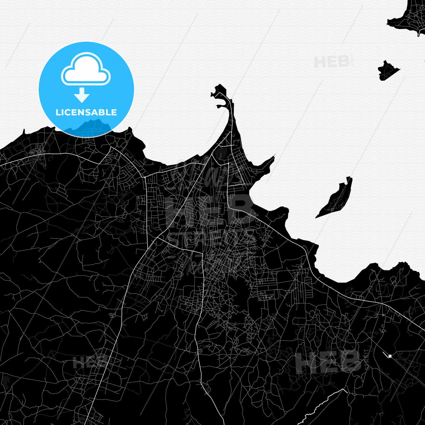 Musoma, Tanzania Pdf Vector Map Black And White – HEBSTREITS