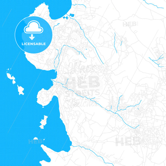 Mwanza, Tanzania PDF vector map with water in focus