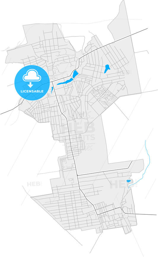 Myrnohrad, Donetsk Oblast, Ukraine, high quality vector map