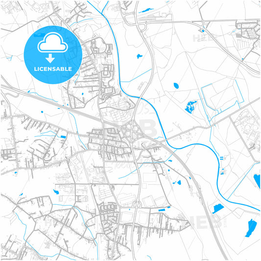 Mysłowice, Silesian, Poland, city map with high quality roads.