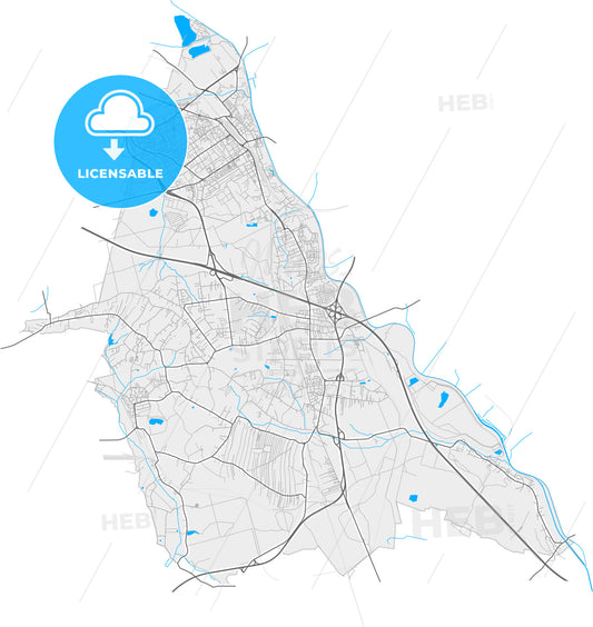 Mysłowice, Silesian, Poland, high quality vector map