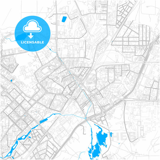 Mytishchi, Moscow Oblast, Russia, city map with high quality roads.