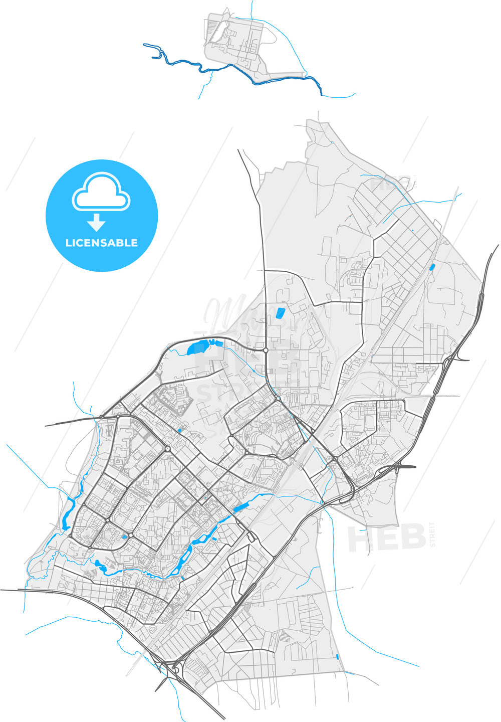 Mytishchi, Moscow Oblast, Russia, high quality vector map