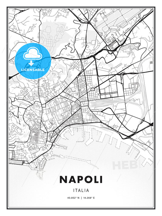 NAPOLI / Naples, Italy, Modern Print Template in Various Formats - HEBSTREITS Sketches
