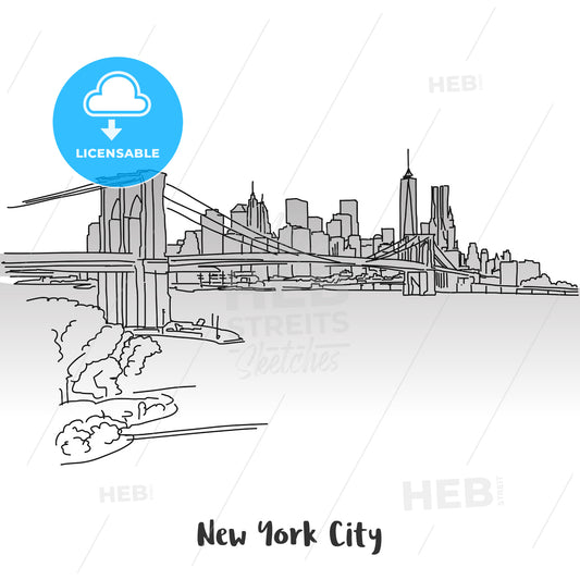 NYC Skyline Greeting Card Design – instant download