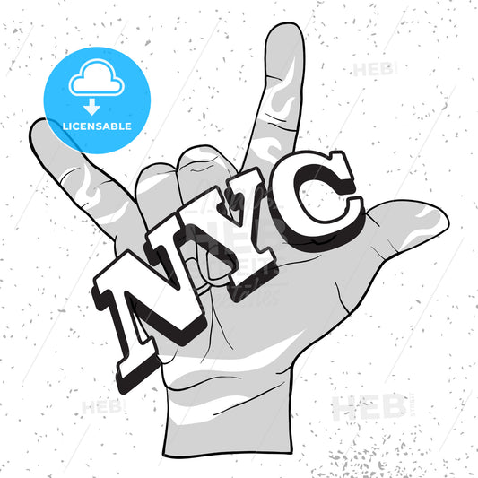 NYC on Rock Hand Devil Horn – instant download