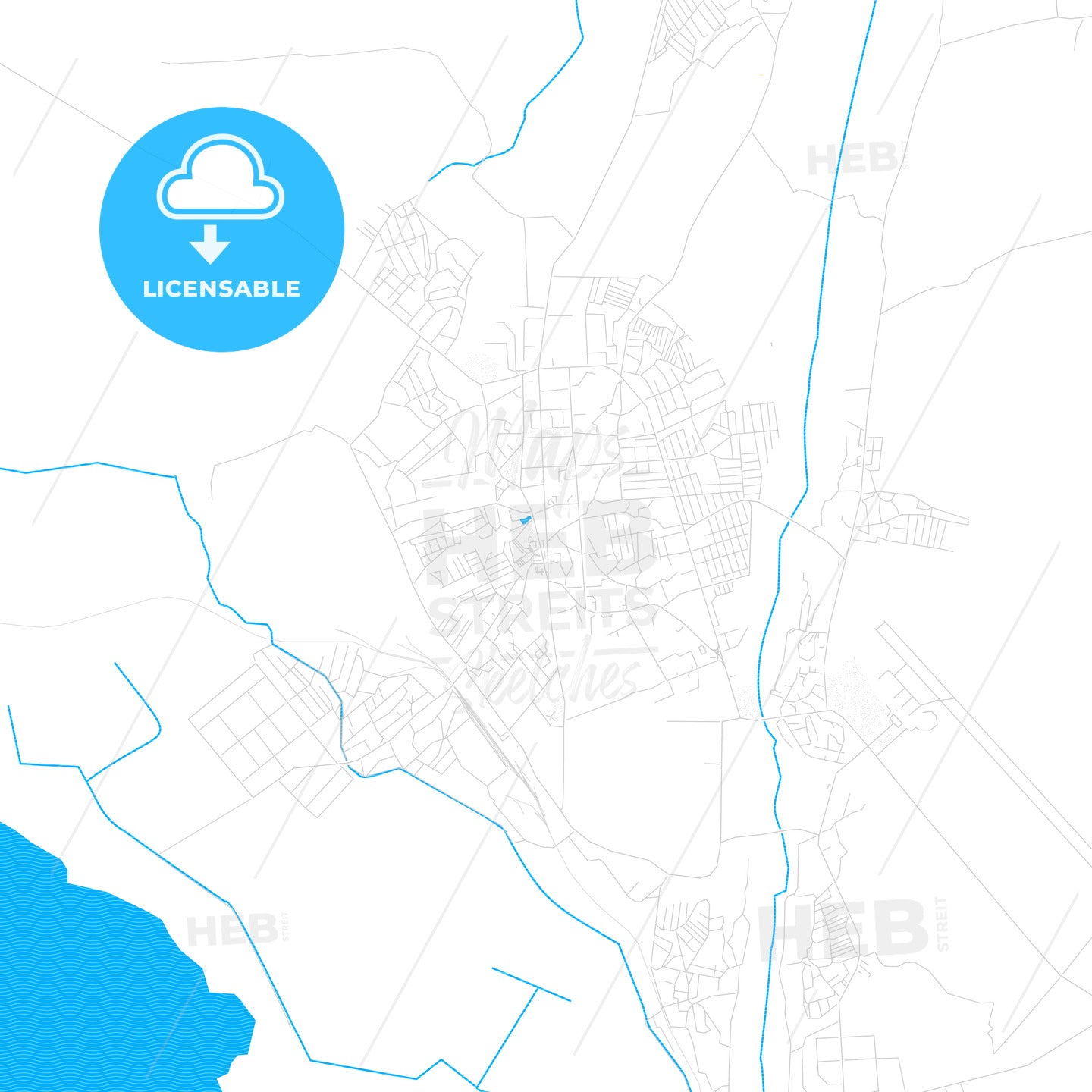 Nakhchivan, Azerbaijan PDF vector map with water in focus