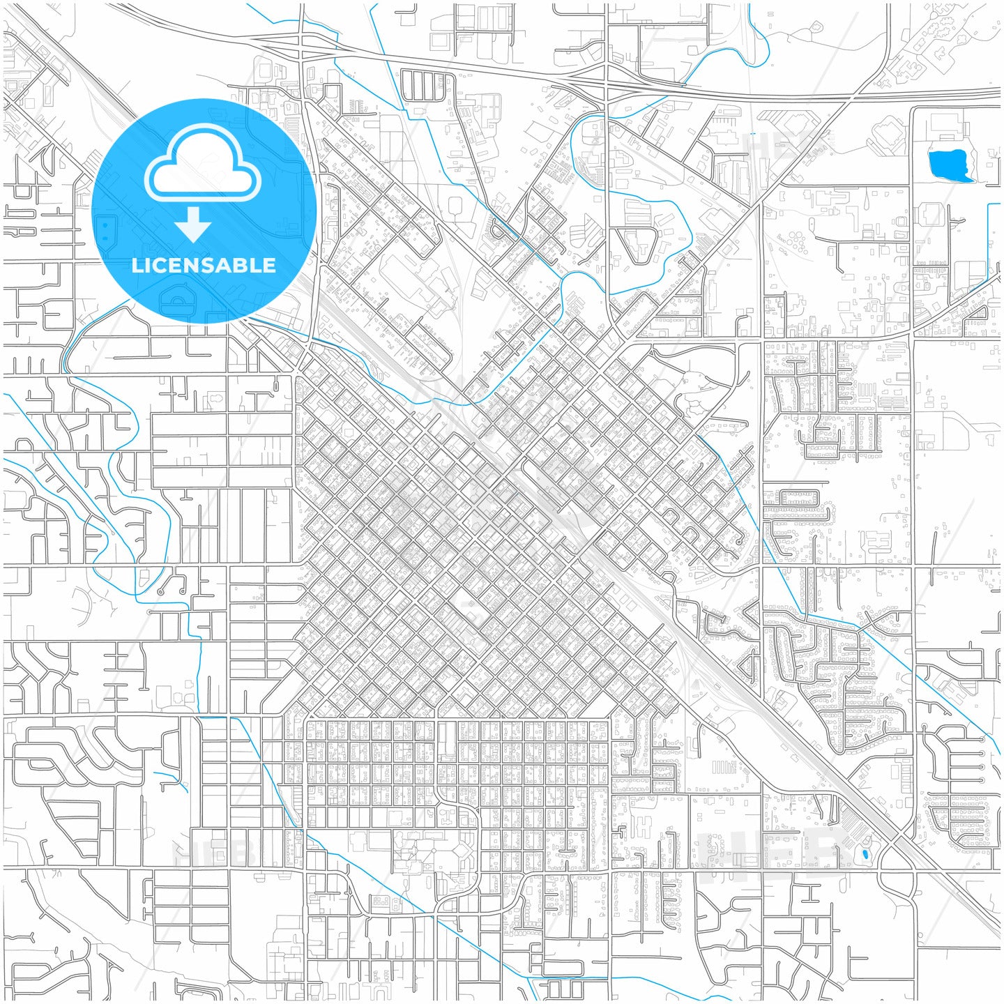 Nampa, Idaho, United States, city map with high quality roads.