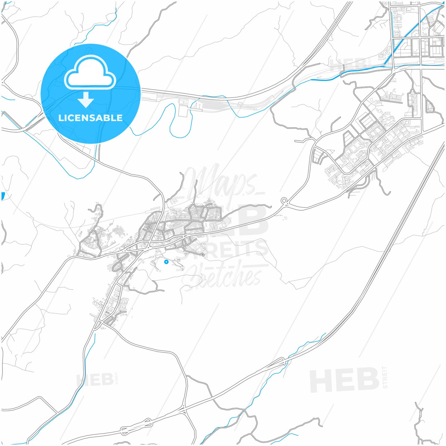 Namyangju, Gyeonggi, South Korea, city map with high quality roads.