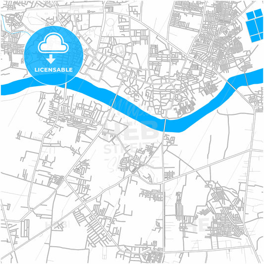 Nanded, Maharashtra, India, city map with high quality roads.