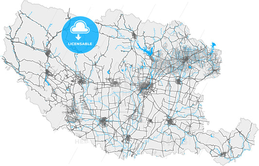 Nanyang, Henan, China, high quality vector map