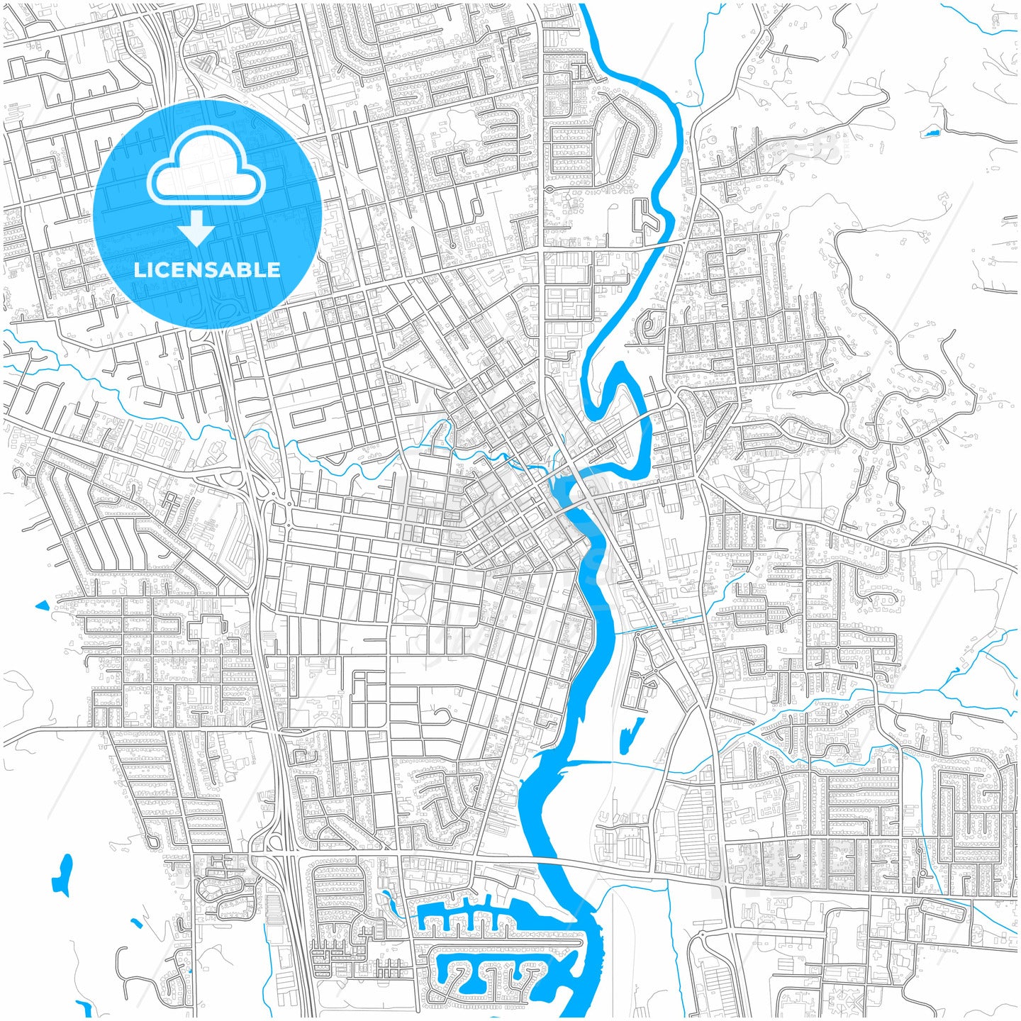 Napa, California, United States, city map with high quality roads.