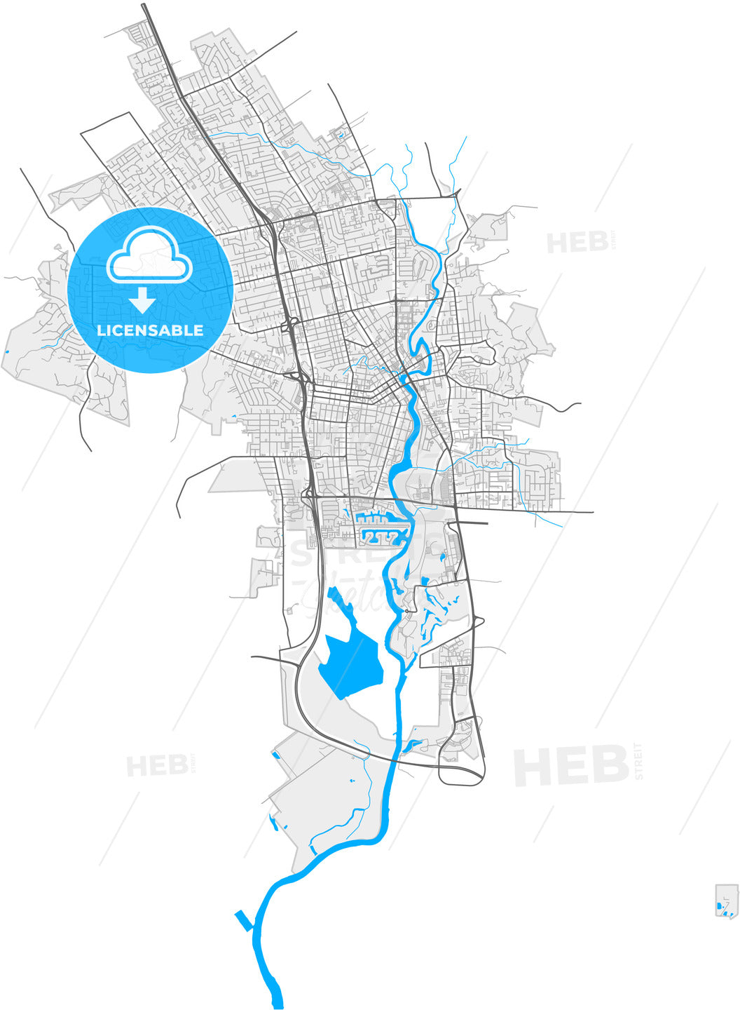 Napa, California, United States, high quality vector map