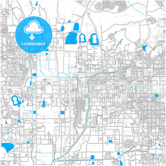 Nara, Nara, Japan, city map with high quality roads.