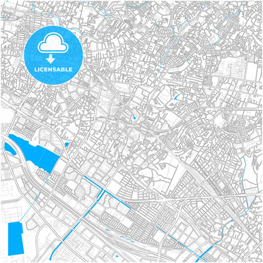 Narashino, Chiba, Japan, city map with high quality roads.