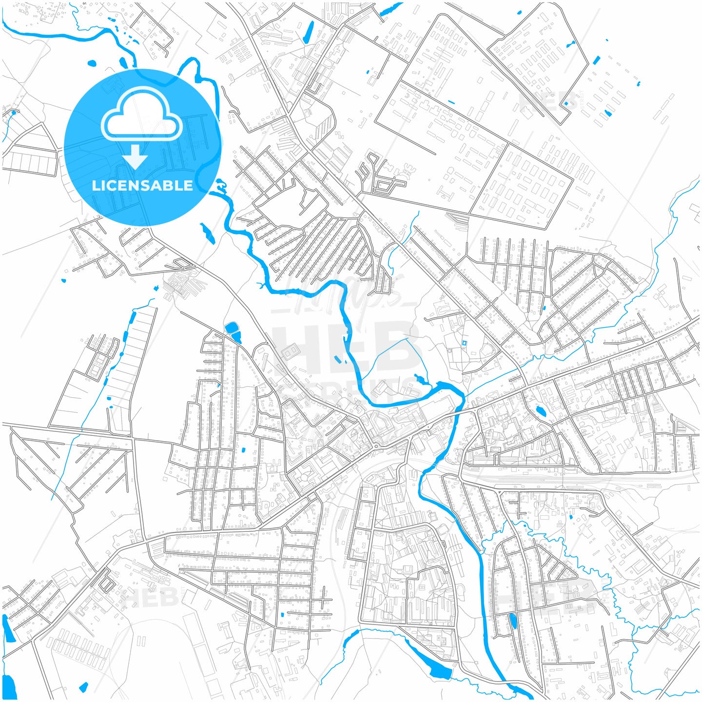 Naro-Fominsk, Moscow Oblast, Russia, city map with high quality roads.