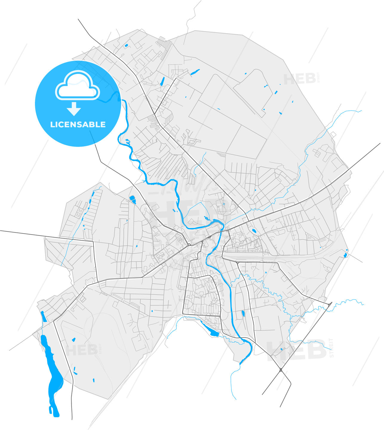 Naro-Fominsk, Moscow Oblast, Russia, high quality vector map