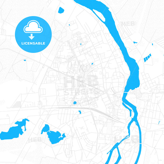 Narva, Estonia PDF vector map with water in focus